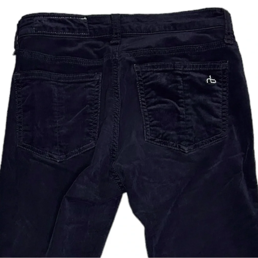 Rag And Bone Black Velvet Skinny Stretch Jeans Zipper Size 24 - Picture 10 of 14